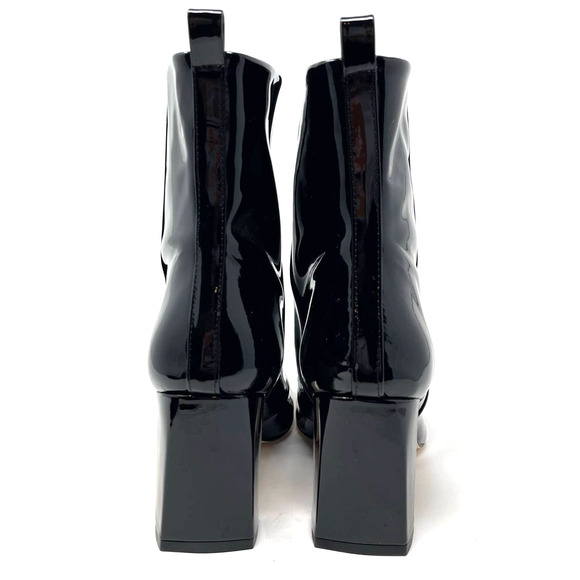 Good American Black Patent Leather Boots Size 8.5 Square Toe GA165P-X - Picture 6 of 9